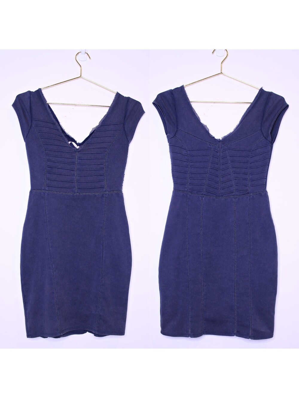 FP Dark Blue Bodycon Mesh Mini Dress - XS